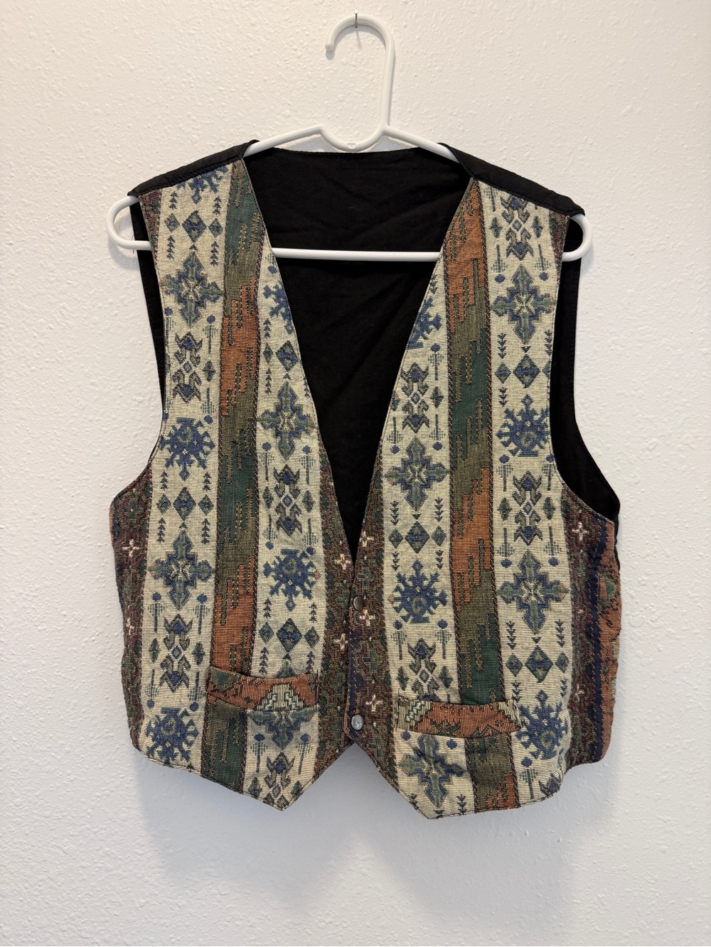Vintage Aztec Southwestern Boho Tapestry Vest
